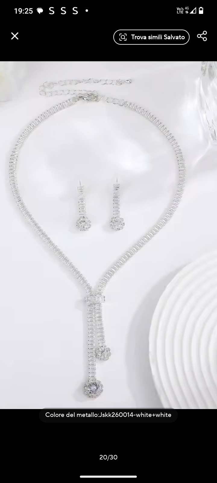Coordinato da sera composto da collana + orecchini pendenti