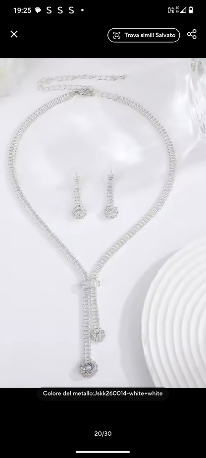 Coordinato da sera composto da collana + orecchini pendenti